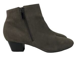 Alfani Ankle Boots Sicilia Zip Leather Suede Upper Gray Womens Size 8.5